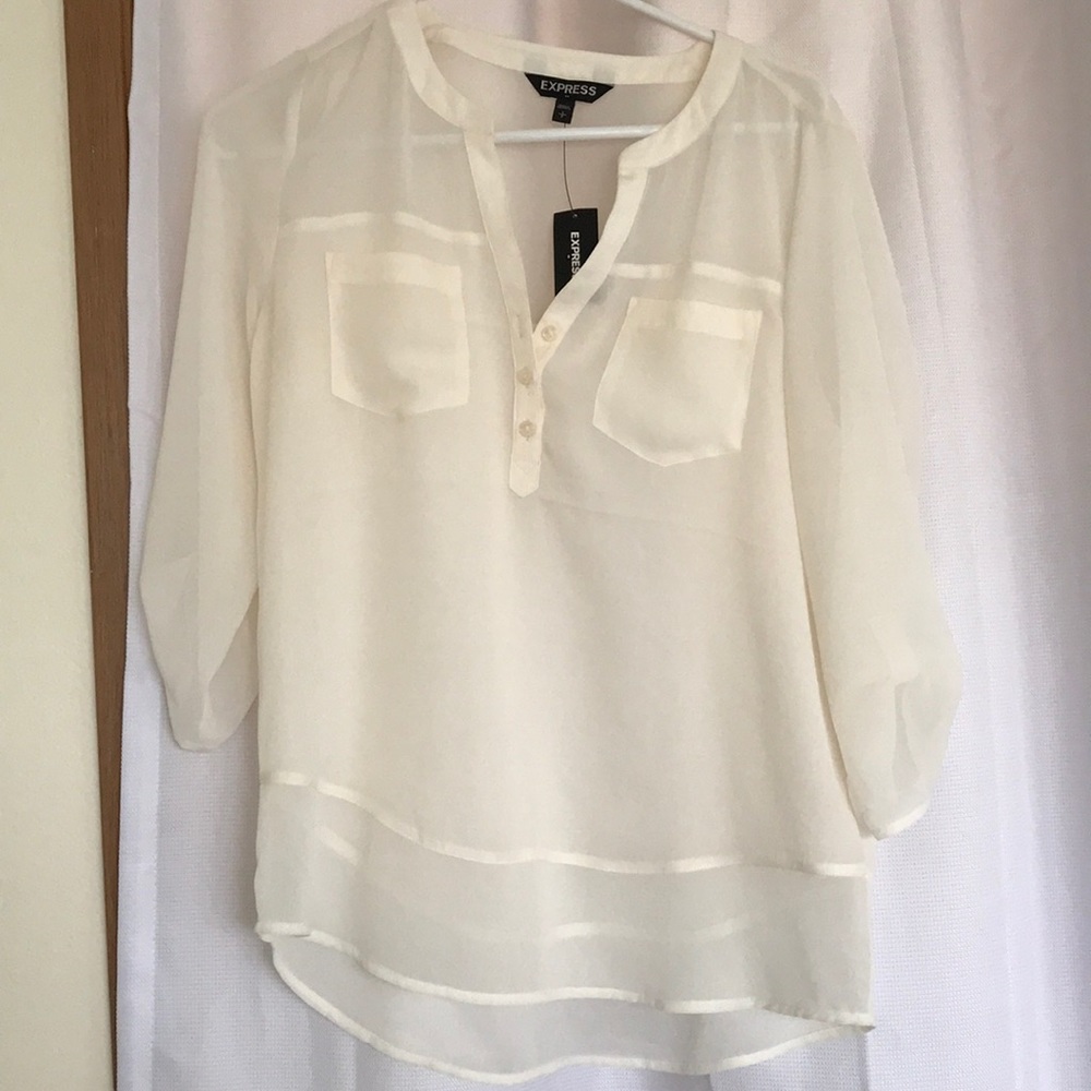 Sheer cream blouse